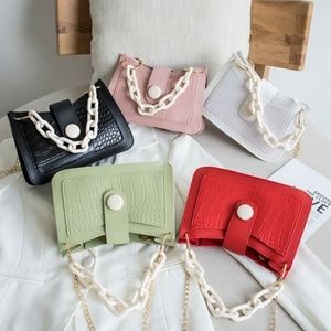 Mini Croc Embossed Chain Purse